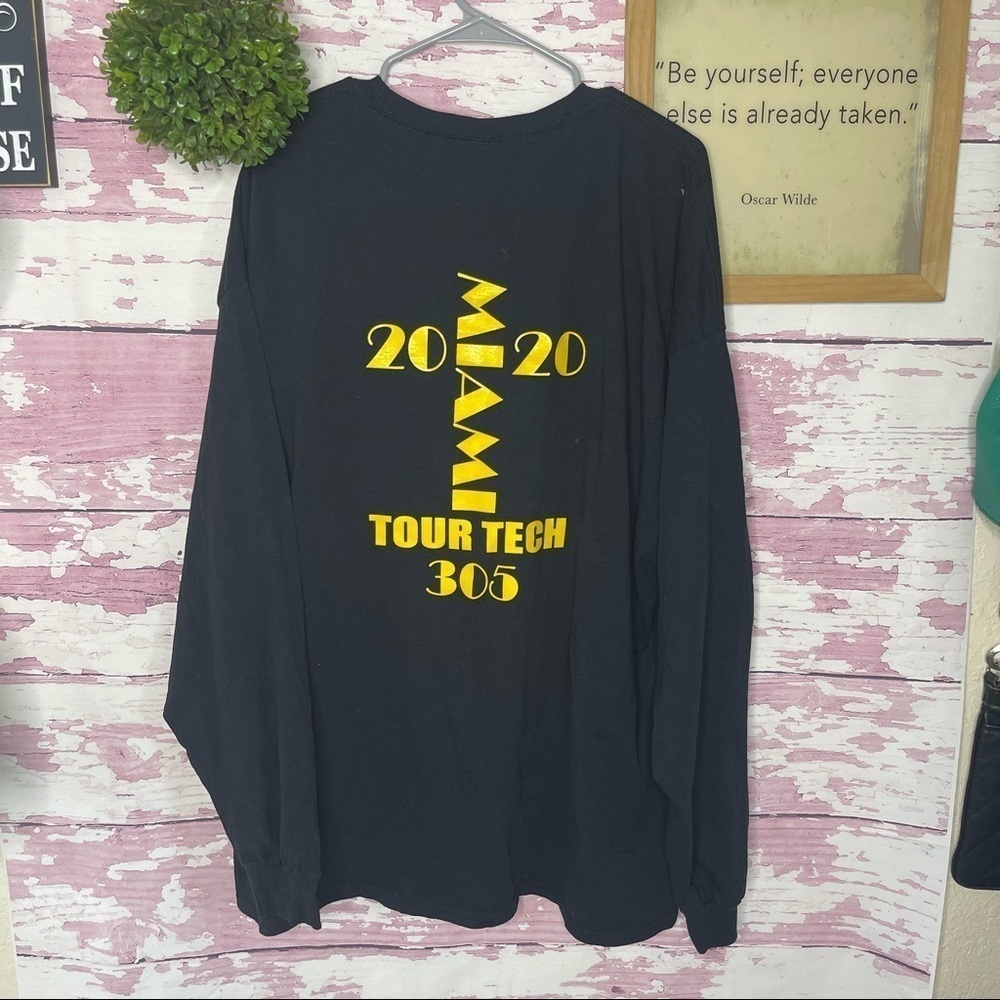 LIVE ENTERTAINMENT USA 2020 MIAMI TOUR TECH 305 Black Long Sleeve Shirt size 3X - Picture 2 of 6